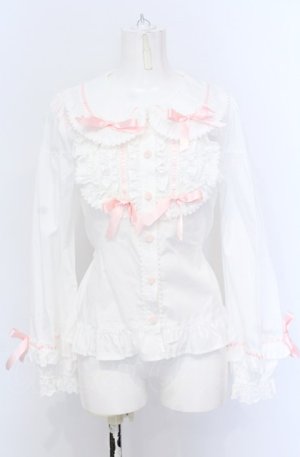 画像: BABY,THE STARS SHINE BRIGHT / Mignonette Doll ブラウス  シロ×ピンク O-25-04-13-013-BA-BL-OW-OS
