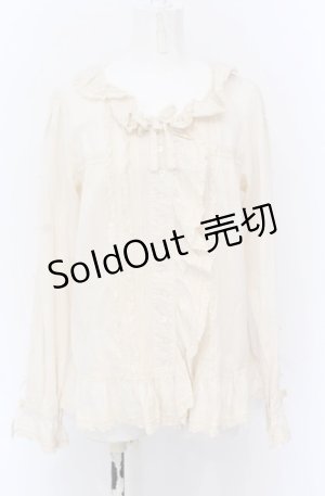 画像: PINK HOUSE / ローンフリルブラウス  ベージュ O-25-04-13-014-LO-BL-OW-OS