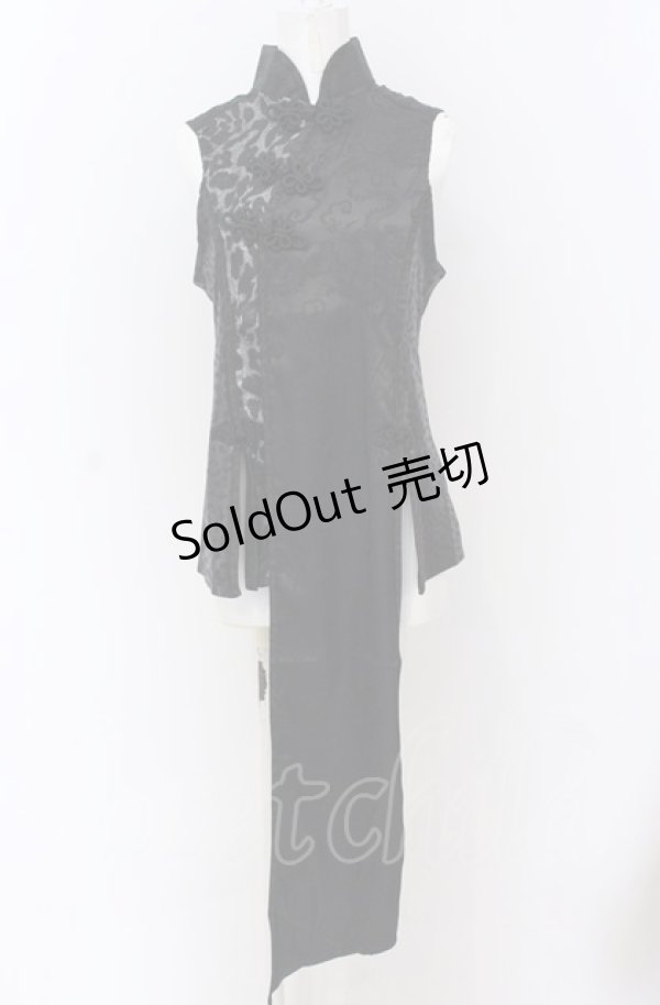 画像1: Qutie Frash / 2025プレミアムセット【黒豹】チャイナチュニック  ブラック O-25-04-13-021-QU-TO-OW-OS (1)
