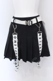 画像1: REFLEM / Dリングサス付きプリーツスカートパンツ F ブラック×ホワイト O-25-04-13-004-PU-PA-OW-OS (1)