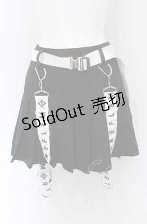 画像: REFLEM / Dリングサス付きプリーツスカートパンツ F ブラック×ホワイト O-25-04-13-004-PU-PA-OW-OS