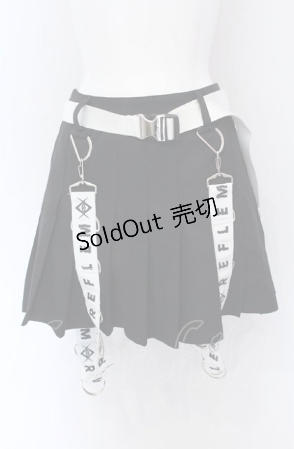 画像1: REFLEM / Dリングサス付きプリーツスカートパンツ F ブラック×ホワイト O-25-04-13-004-PU-PA-OW-OS (1)