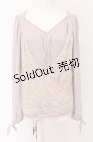 画像: Rozen Kavalier / レースカシュクールレイヤードニット  ラベンダー O-25-04-13-032-OO-TO-IG-OS