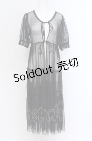 画像: axes femme POETIQUE / チュールティアードロングカーディガン M クロ O-25-04-14-001-AX-TO-OW-OS