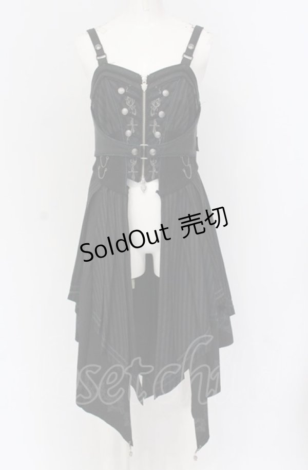 画像1: Ozz oneste / Dark Wizard ベストワンピース  ブラック O-25-04-14-043-OO-OP-OW-ZI (1)