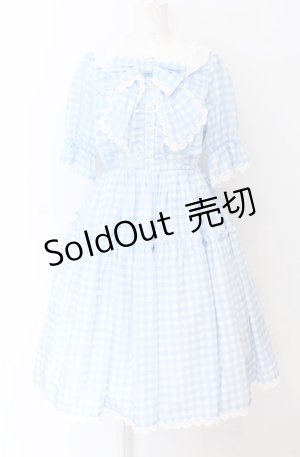 画像: axes femme kawaii / ギンガムチェック柄ワンピース  サックス O-25-04-14-005-AX-OP-IG-OS