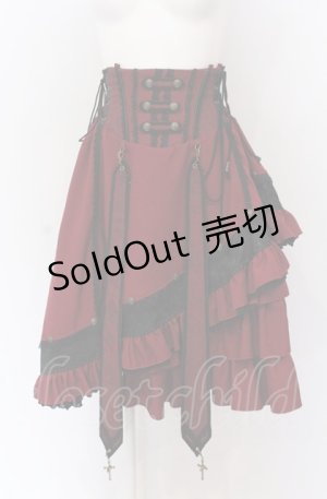 画像: Ozz oneste / Spring Rose Carol アシメスカート  ワイン O-25-04-14-049-OO-SK-OW-OS