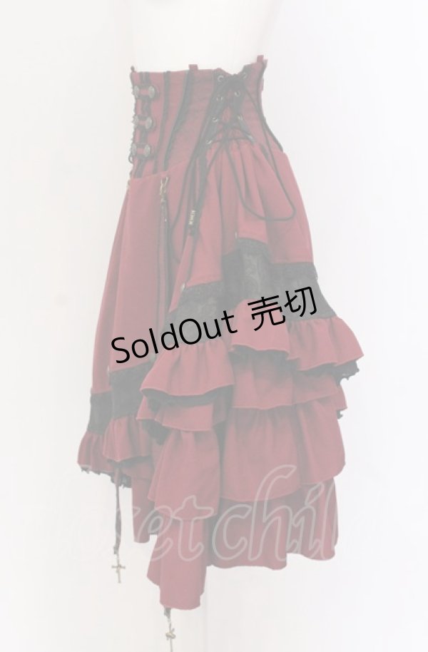 画像4: Ozz oneste / Spring Rose Carol アシメスカート  ワイン O-25-04-14-049-OO-SK-OW-OS (4)