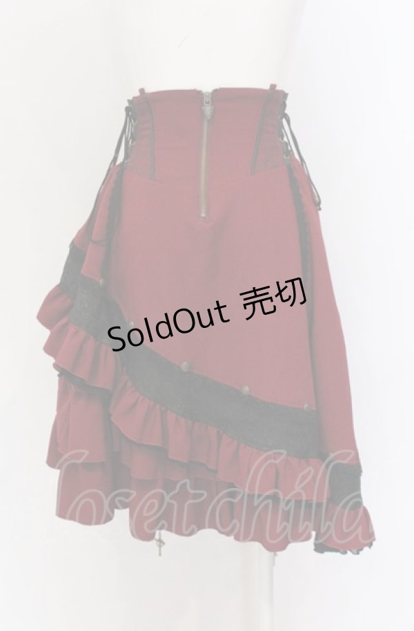 画像5: Ozz oneste / Spring Rose Carol アシメスカート  ワイン O-25-04-14-049-OO-SK-OW-OS (5)
