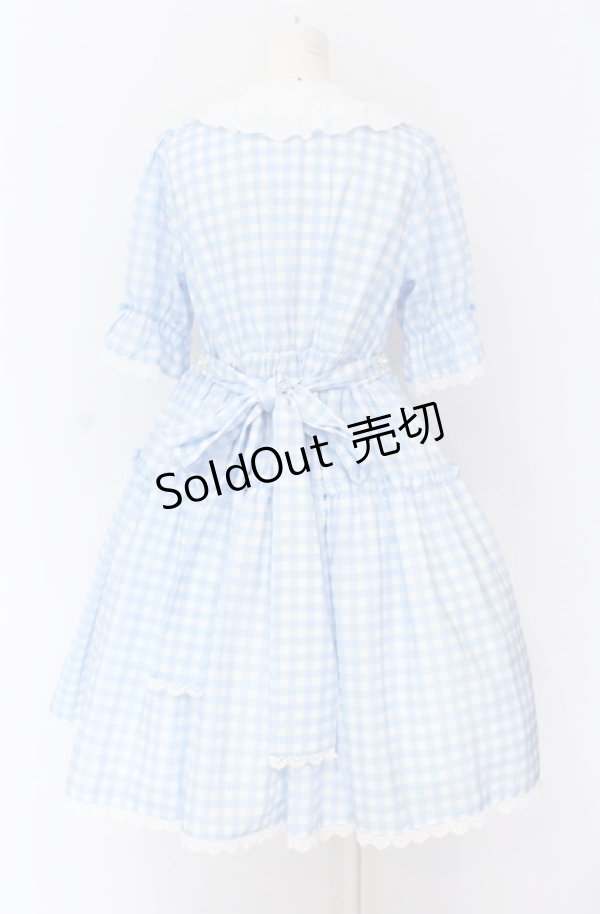 画像3: axes femme kawaii / ギンガムチェック柄ワンピース  サックス O-25-04-14-005-AX-OP-IG-OS (3)