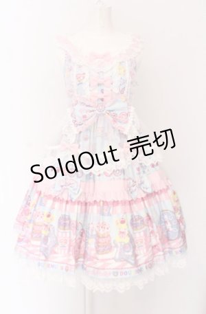 画像: Angelic Pretty / Toy's Donut Diner エプロンドレスSet ジャンパースカート単品  サックス O-25-04-14-007-AP-OP-OW-OS