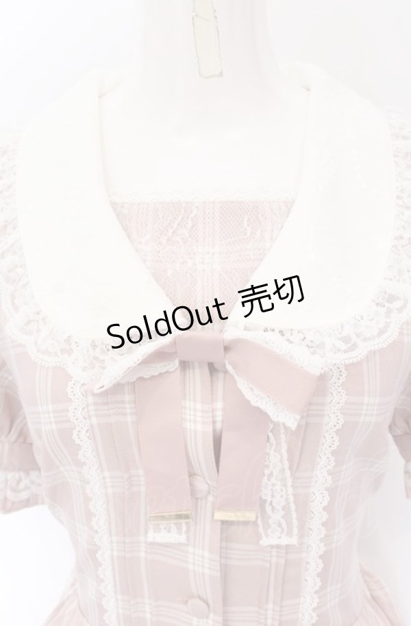 画像2: Secret Honey / 衿レースチェックワンピース  ピンク O-25-04-14-009-CA-OP-OW-OS (2)