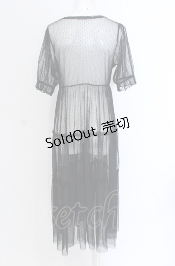 画像3: axes femme POETIQUE / チュールティアードロングカーディガン M クロ O-25-04-14-001-AX-TO-OW-OS (3)