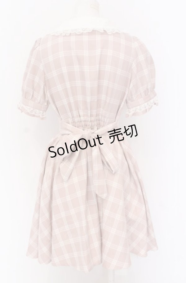 画像3: Secret Honey / 衿レースチェックワンピース  ピンク O-25-04-14-009-CA-OP-OW-OS (3)