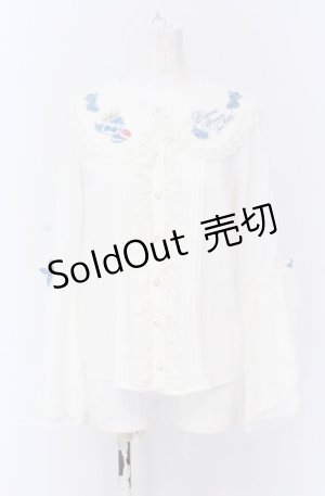 画像: Amavel / Princess Afternoon tea Party ブラウス F シロ×アオ O-25-04-14-016-CA-OP-OW-OS