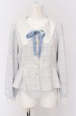 画像1: axes femme POETIQUE / 刺繍襟モールツイードジャケット M サックス O-25-04-14-017-AX-JA-OW-OS (1)