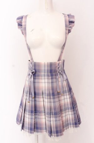 画像: Secret Honey / レースアッププリーツ吊りスカート  ラベンダー O-25-04-14-018-CA-SK-OW-OS