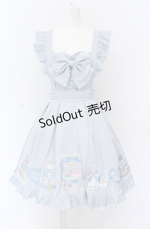 画像1: Amavel / Princess Afternoon tea Party ジャンパースカート F サックス O-25-04-14-003-CA-OP-OW-OS (1)