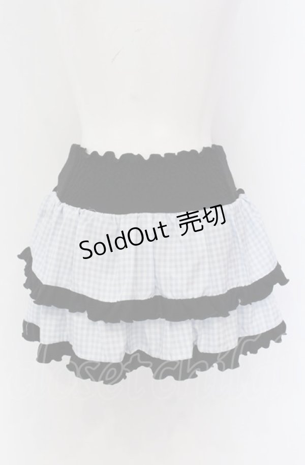 画像2: Jamie エーエヌケー / ギンガム安全ピンスカパン M サックス×クロ O-25-04-14-030-LO-SK-OW-OS (2)