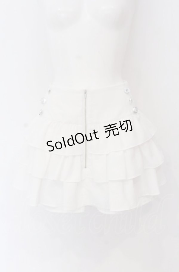 画像1: Jamie エーエヌケー / フロントZIPティアードスカパン M シロ O-25-04-14-031-LO-SK-OW-OS (1)