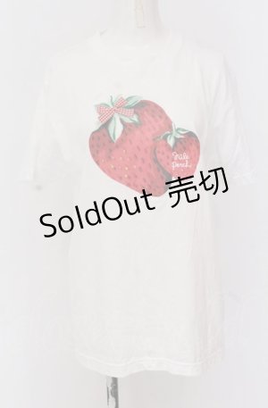 画像: NilePerch / いちごTシャツ  シロ×アカ O-25-04-14-033-LO-TO-OW-OS