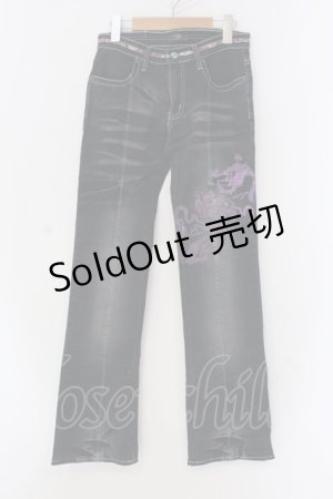 画像: gouk / 龍プリントデニムパンツ  インディゴ×裏地和柄パープル O-25-04-15-001-GO-PA-IG-OS