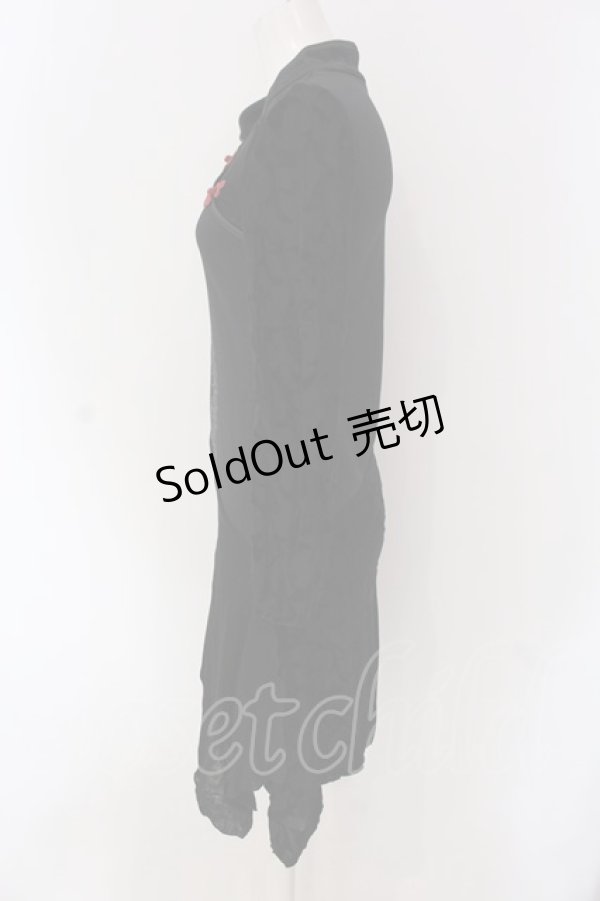 画像3: Ozz On / ベロア切り替え龍刺繍ワンピース  ブラック×レッド刺繍 O-25-04-15-030-OO-OP-IG-OS (3)