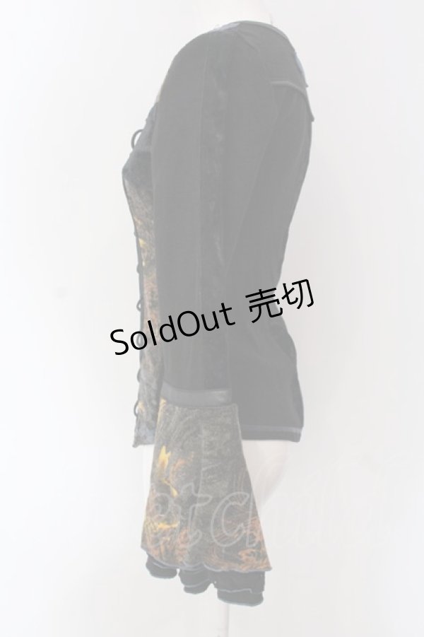 画像3: Ozz On / レースアップ異素材ニット  ブラック O-25-04-15-033-OO-TO-IG-OS (3)