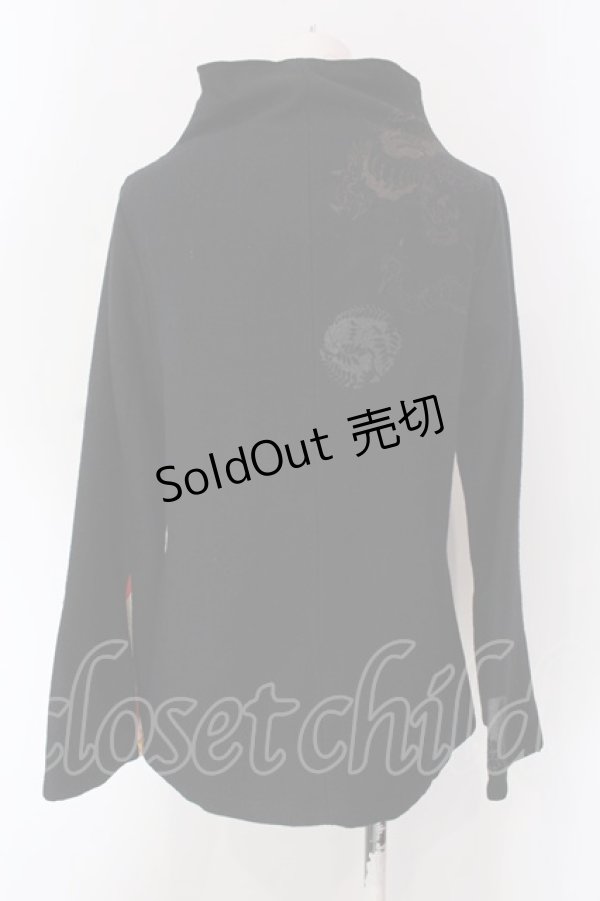 画像3: gouk / プリントショートジャケット  ブラック×裏地レッド O-25-04-15-036-GO-JA-IG-ZS (3)