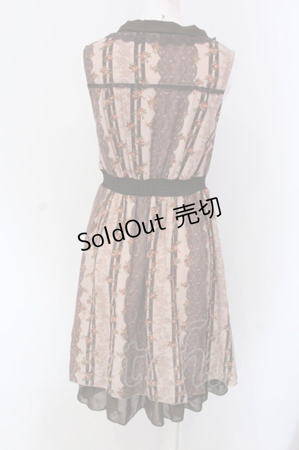 画像3: axes femme / レースプリントボウタイワンピース M ピンクベージュ O-25-04-15-037-AX-OP-IG-OS (3)