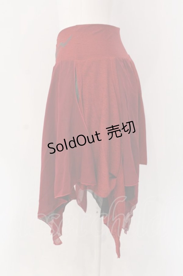 画像3: Ozz Croce / 刺繍ランダムスカート  レッド×ブラック O-25-04-15-044-OO-SK-IG-OS (3)