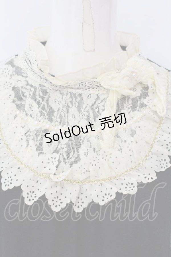 画像2: axes femme / レースヨークカットソー  クロ×アイボリー O-25-04-15-048-AX-TO-IG-OS (2)