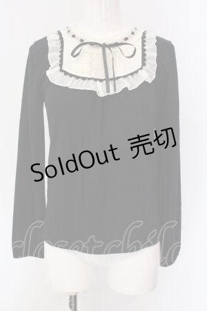 画像: axes femme / スクエアヨークカットソー  クロ×アイボリー O-25-04-15-049-AX-TO-IG-OS