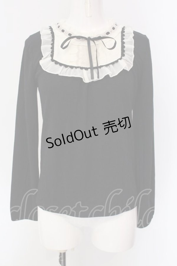 画像1: axes femme / スクエアヨークカットソー  クロ×アイボリー O-25-04-15-049-AX-TO-IG-OS (1)