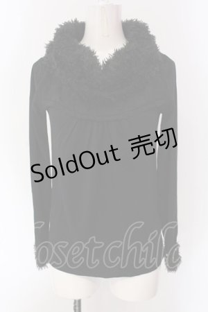 画像: axes femme / シャギーネックカットソー  クロ O-25-04-15-050-AX-TO-IG-OS