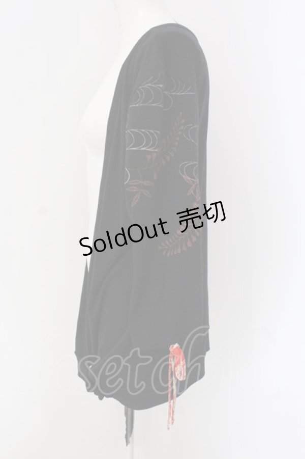 画像2: gouk / プリントカシュクールカーディガン  ブラック O-25-04-15-005-GO-TO-IG-OS (2)