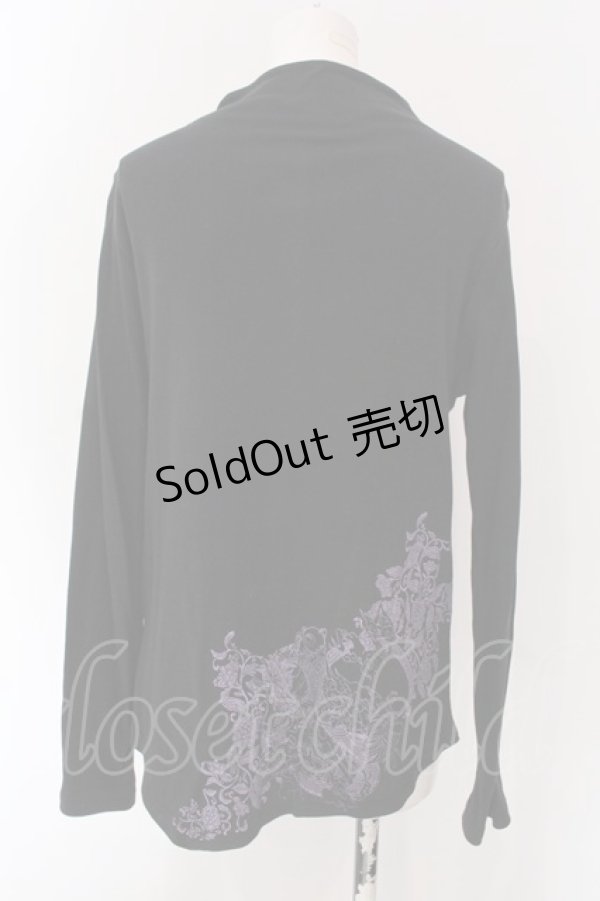 画像4: gouk / レースアップスリーブプリントカットソー  ブラック O-25-04-15-053-GO-TO-IG-OS (4)
