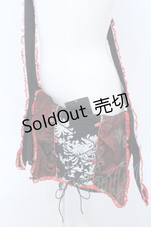 画像: kikou / レースアップショルダーバッグ  ブラック×レッド O-25-04-15-1001-GO-BG-IG-OS