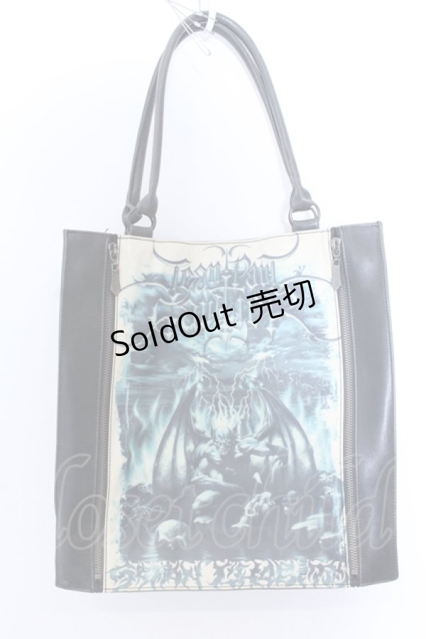 画像1: Jean Paul GAULTIER / サタントートバック  ブラック×アイボリー×グリーン O-25-04-15-1007-GO-BG-IG-OS (1)