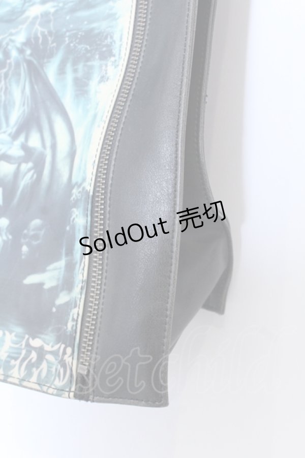 画像4: Jean Paul GAULTIER / サタントートバック  ブラック×アイボリー×グリーン O-25-04-15-1007-GO-BG-IG-OS (4)