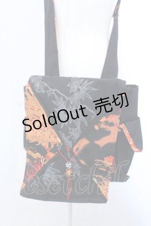 画像: kikou / 紅葉プリントショルダーバッグ  ブラック O-25-04-15-1008-GO-BG-IG-OS