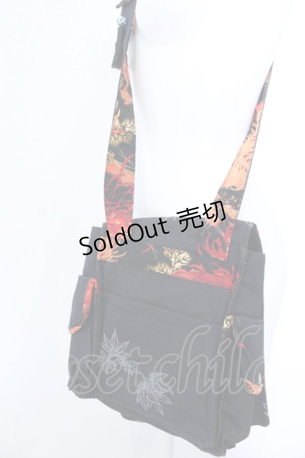 画像3: kikou / 紅葉プリントショルダーバッグ  ブラック O-25-04-15-1008-GO-BG-IG-OS (3)