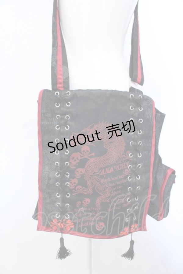 画像1: HN+nois / チャイナタッセルレースアップショルダーバッグ  ブラック×レッド O-25-04-15-1009-HN-BG-IG-OS (1)