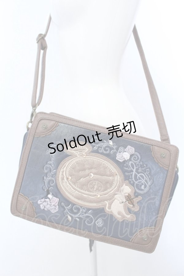 画像1: axes femme / トランク風メルヘンバッグ  ブラウン×ネイビー O-25-04-15-1010-AX-BG-IG-OS (1)