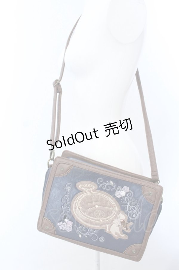 画像2: axes femme / トランク風メルヘンバッグ  ブラウン×ネイビー O-25-04-15-1010-AX-BG-IG-OS (2)