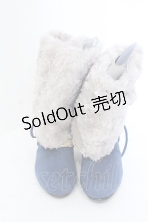 画像: axes femme / ボア折り返しスエード調ブーツ M アオ O-25-04-15-1015-AX-SH-OW-ZT-K001