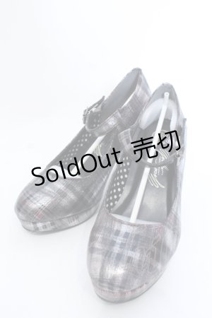 画像: YOSUKE / チャンキーヒールパンプス L ラメチェック O-25-04-15-1017-PU-SH-IG-ZT-K001