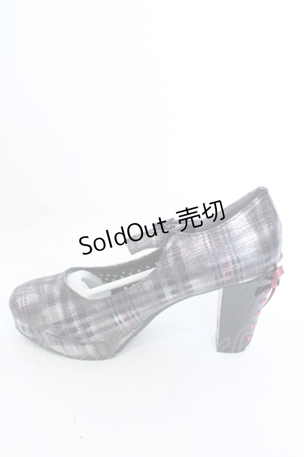 画像3: YOSUKE / チャンキーヒールパンプス L ラメチェック O-25-04-15-1017-PU-SH-IG-ZT-K001 (3)