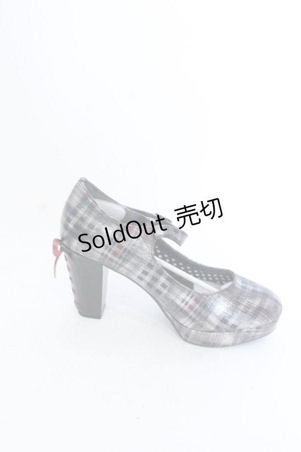 画像5: YOSUKE / チャンキーヒールパンプス L ラメチェック O-25-04-15-1017-PU-SH-IG-ZT-K001 (5)