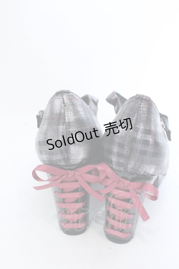 画像6: YOSUKE / チャンキーヒールパンプス L ラメチェック O-25-04-15-1017-PU-SH-IG-ZT-K001 (6)